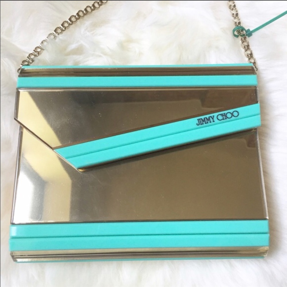 Jimmy Choo Acrylic mirror crossbody 💯% Authentic